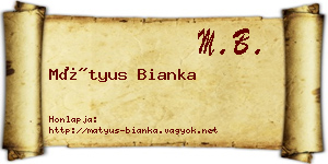 Mátyus Bianka névjegykártya